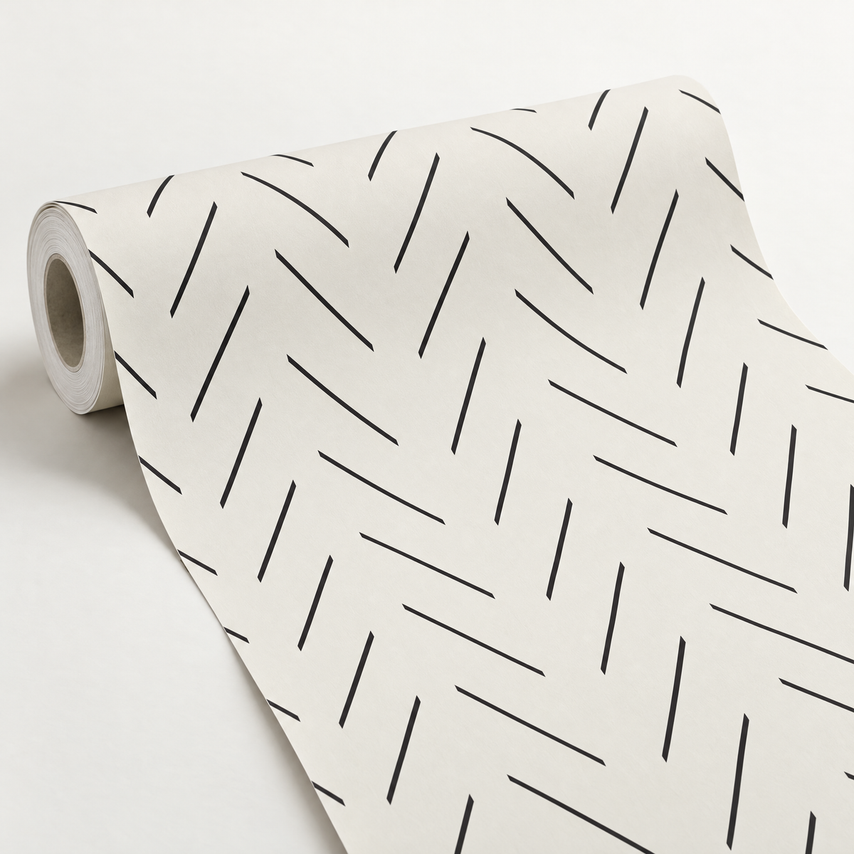 Papier peint à chevrons noir et blanc, style scandinave, autocollant ou intissé