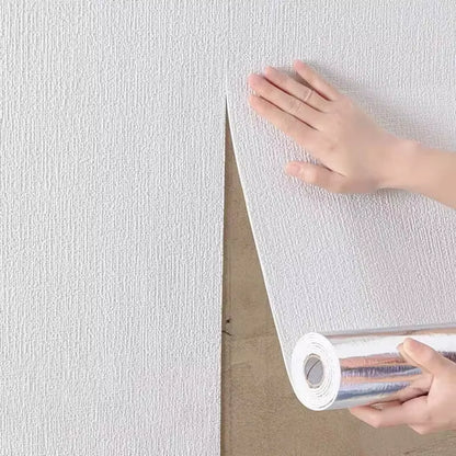 3D Thicken Self-Adhesive Thermal Insulation Wallpaper Linen Plain Color Decor Wall Stickers Renovation Anti-Collision Wallpaper