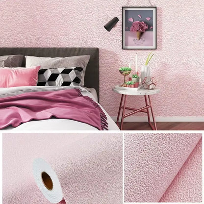 3D Thicken Self-Adhesive Thermal Insulation Wallpaper Linen Plain Color Decor Wall Stickers Renovation Anti-Collision Wallpaper