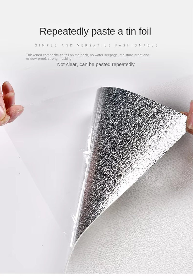 3D Thicken Self-Adhesive Thermal Insulation Wallpaper Linen Plain Color Decor Wall Stickers Renovation Anti-Collision Wallpaper