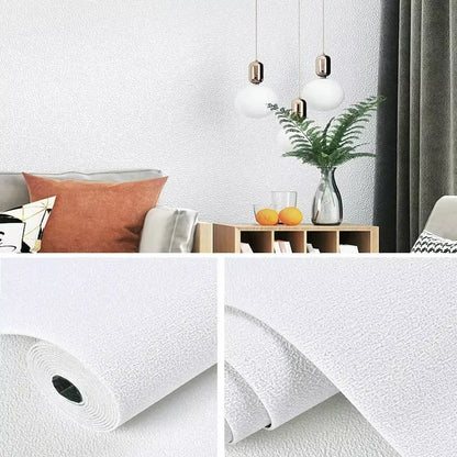 3D Thicken Self-Adhesive Thermal Insulation Wallpaper Linen Plain Color Decor Wall Stickers Renovation Anti-Collision Wallpaper