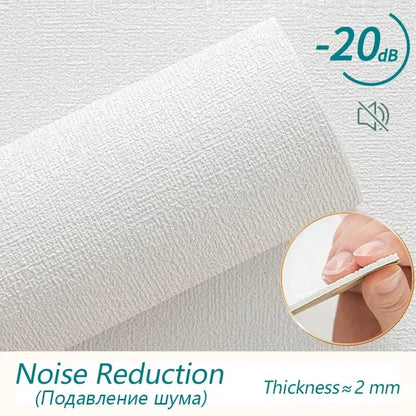 3D Thicken Self-Adhesive Thermal Insulation Wallpaper Linen Plain Color Decor Wall Stickers Renovation Anti-Collision Wallpaper
