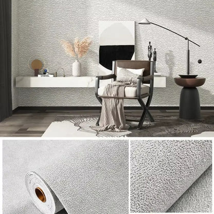 3D Thicken Self-Adhesive Thermal Insulation Wallpaper Linen Plain Color Decor Wall Stickers Renovation Anti-Collision Wallpaper
