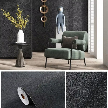 3D Thicken Self-Adhesive Thermal Insulation Wallpaper Linen Plain Color Decor Wall Stickers Renovation Anti-Collision Wallpaper