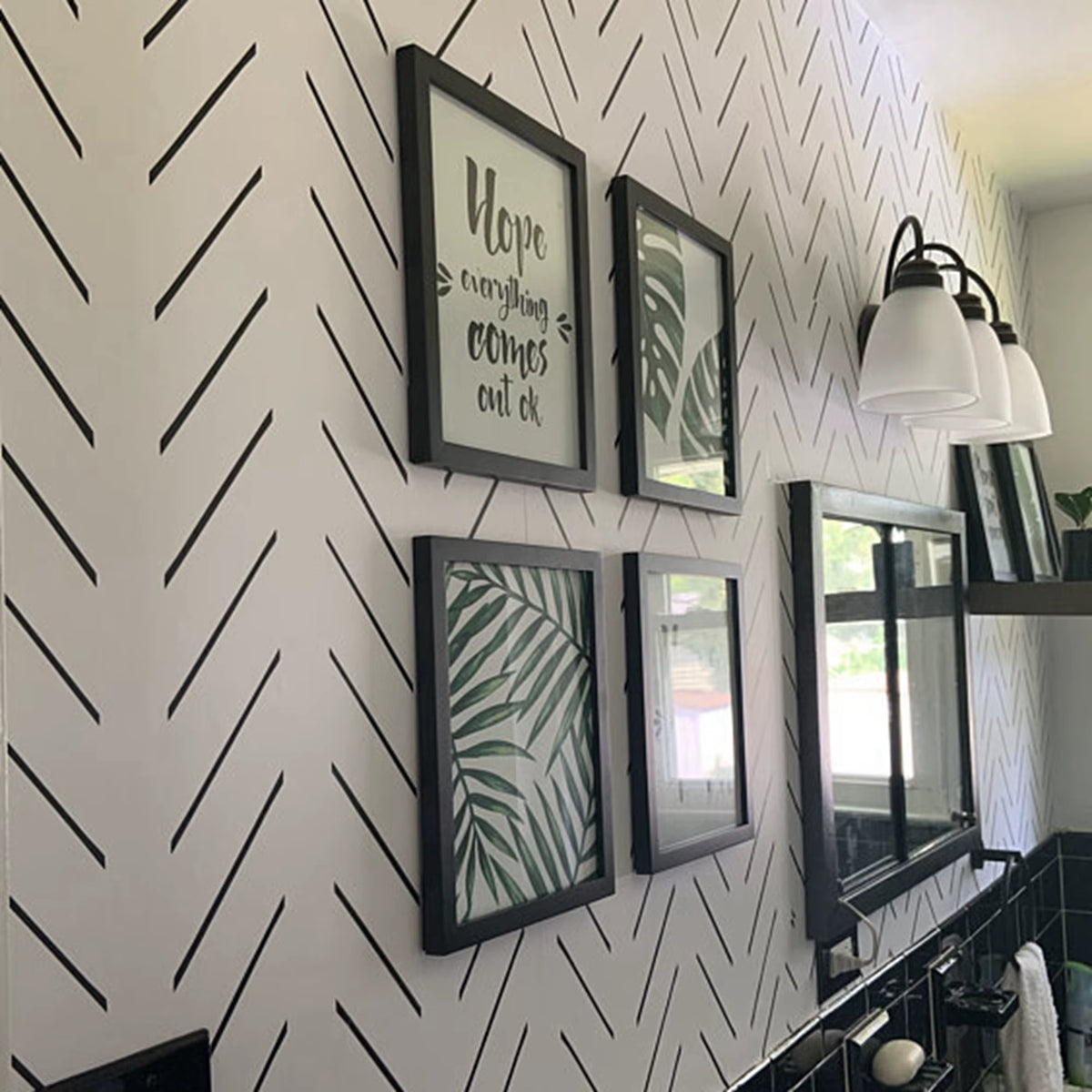 Modern Delicate Herringbone Wallpaper in Black and White, Scandinavian Design,Traditional Non-Woven or Peel and Stick Wall Paper